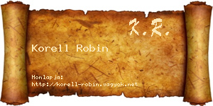 Korell Robin névjegykártya